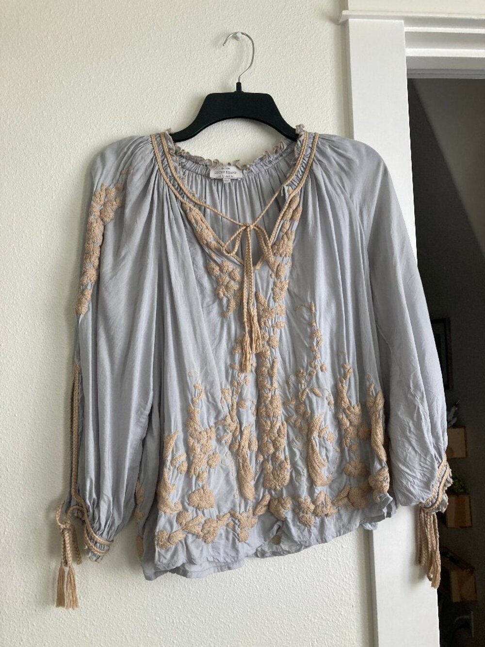 Lucky Brand Embroidered Peasant Blouse